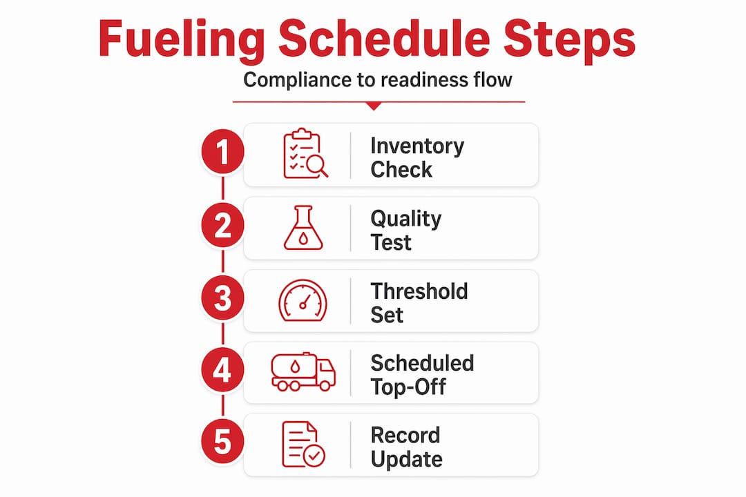 Infographic showing fueling schedule step-by-step