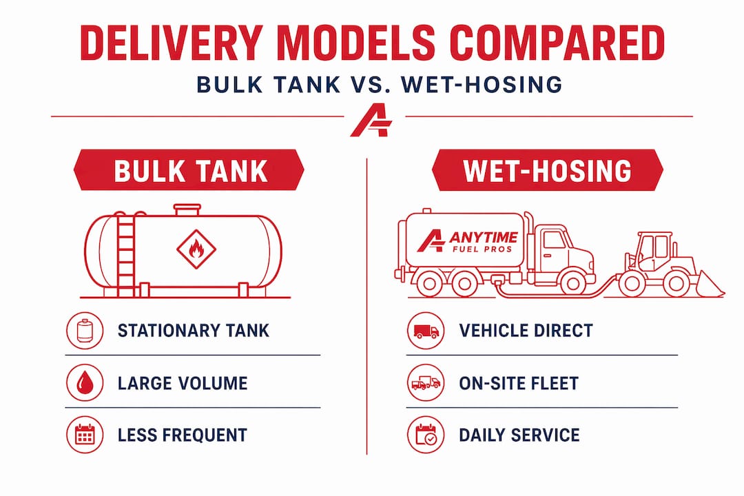 Infographic comparing bulk tank and wet-hosing models