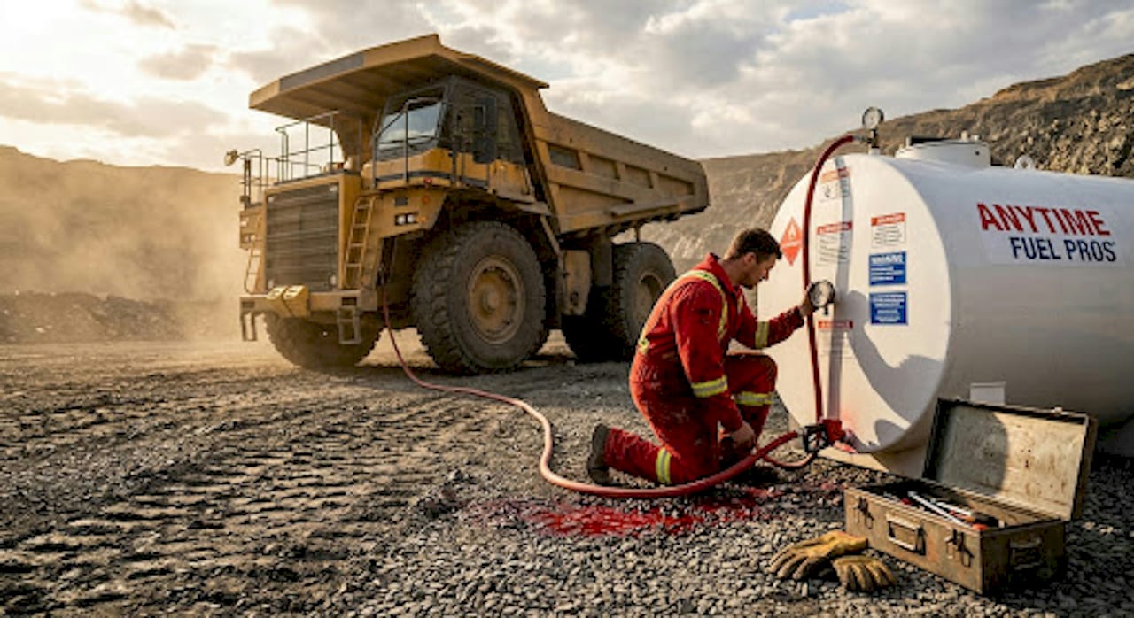 Mining haul truck refueling with dyed diesel