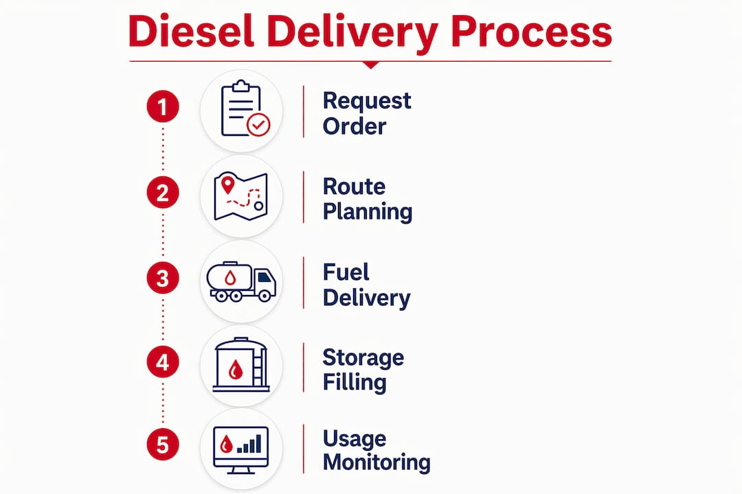 How Ranch Diesel Delivery Works: A Rancher's Guide 1 Infographic showing ranch diesel delivery steps