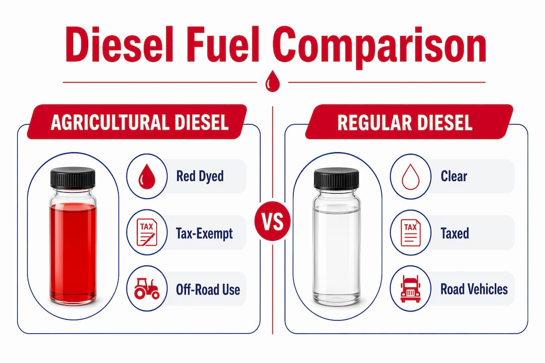Infographic comparing agricultural and regular diesel