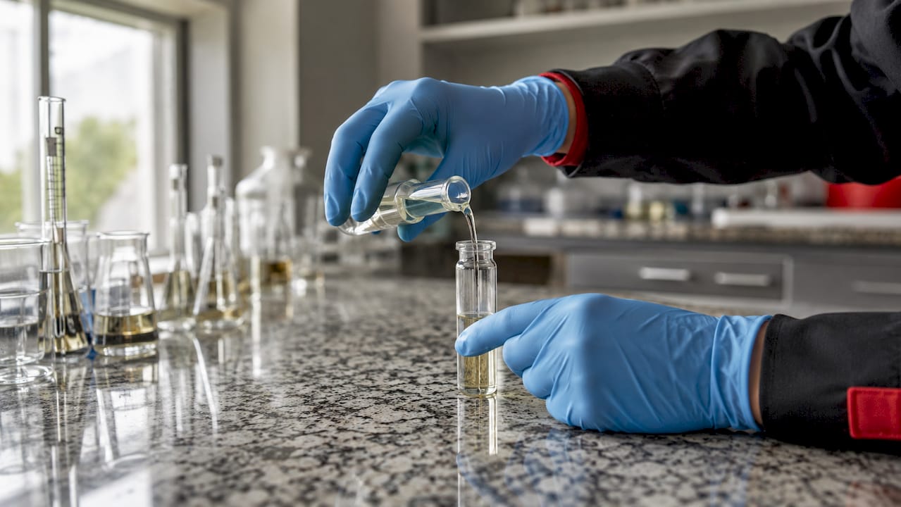 Diesel Fuel Types for Commercial Operations: 2026 Guide 1 Hands measuring diesel fuel sample in lab