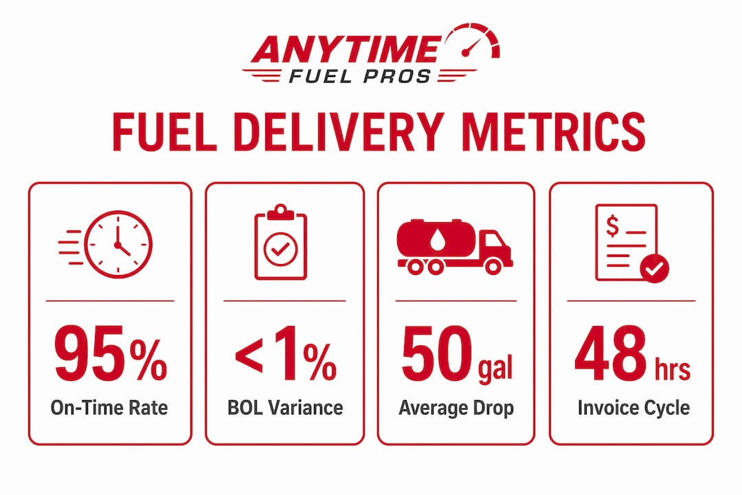 Infographic of fuel delivery SLA key metrics