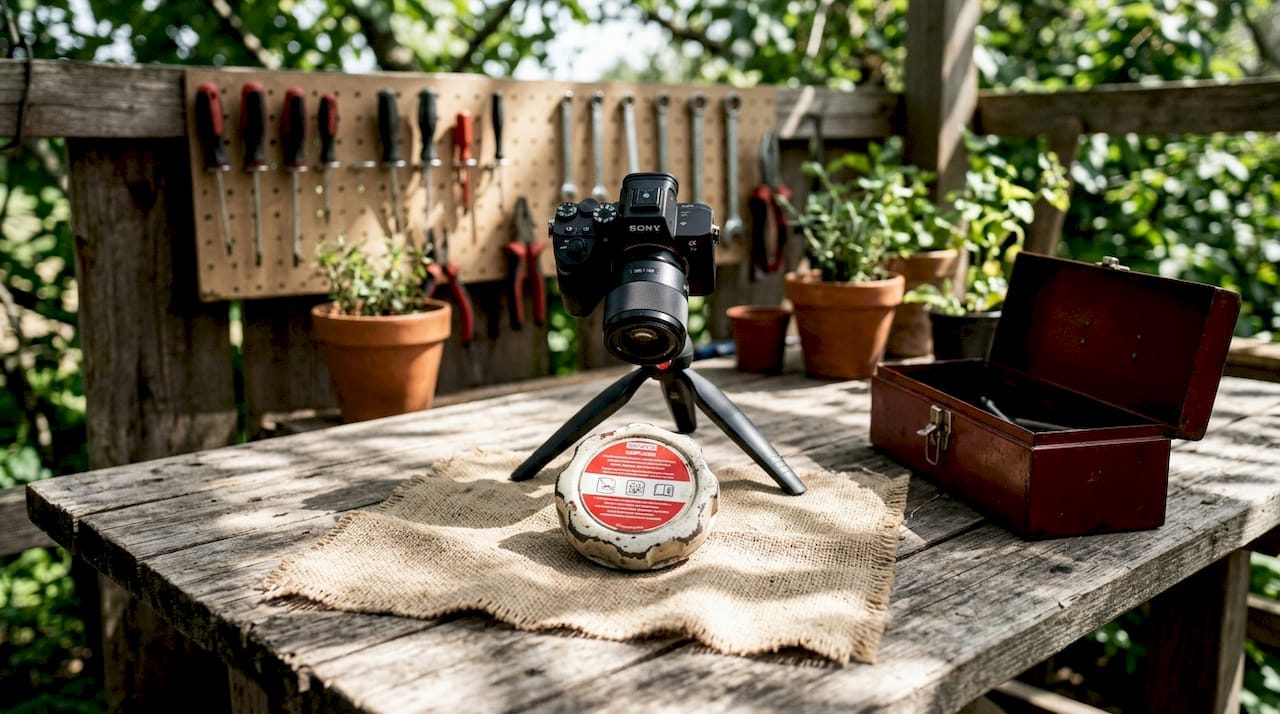 Camera photographing labeled diesel pump cap