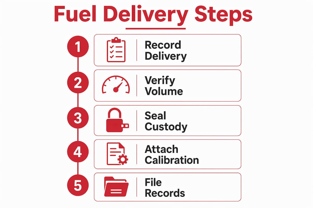 Why Fuel Delivery Documentation Matters for Operations 2 Infographic illustrating key fuel delivery documentation steps