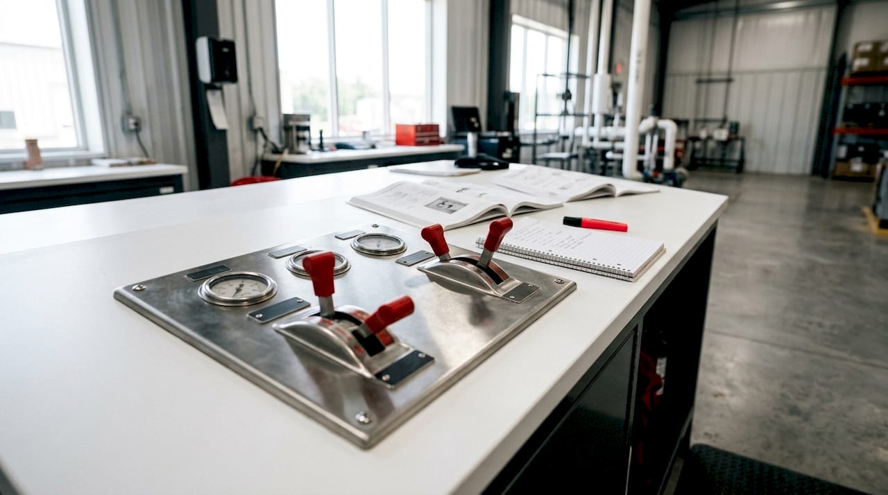 Texas Commercial Fuel Delivery Setup: A Manager's Guide 2 Close-up of industrial fuel delivery control panel