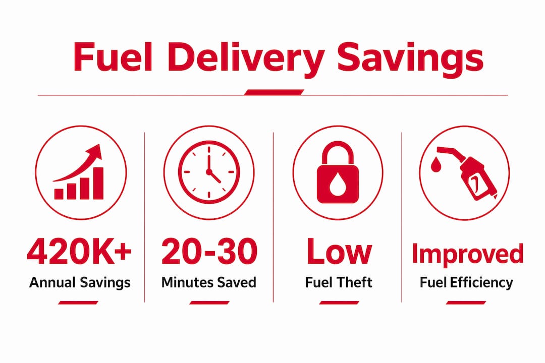 How Fuel Delivery Reduces Fleet Downtime for Managers 2 Infographic showing financial benefits of fuel delivery