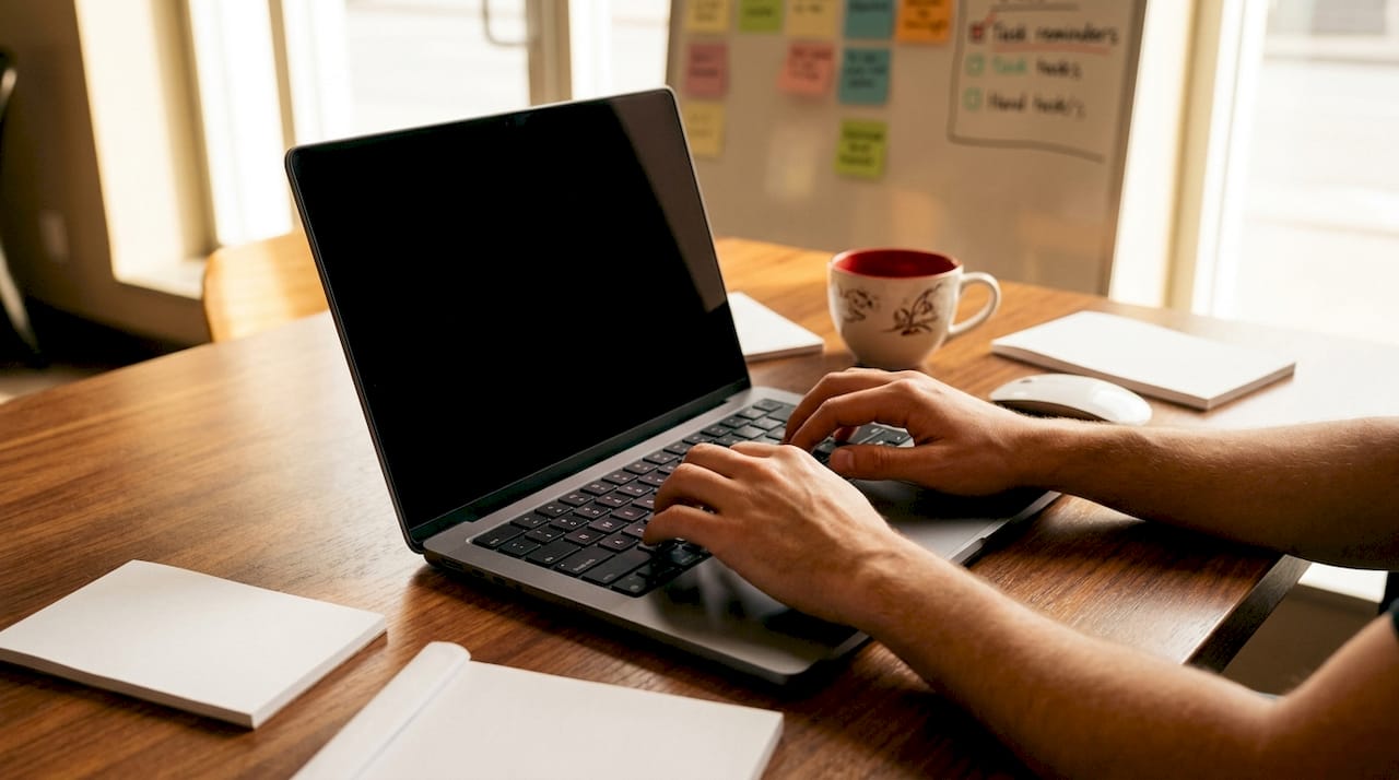 How Fuel Delivery Reduces Labor Costs for Your Fleet 1 Hands typing on keyboard at industrial office desk