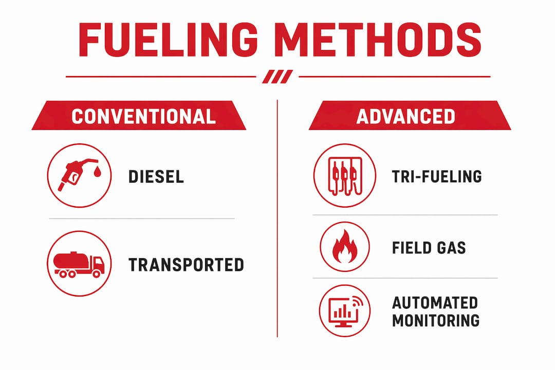 Comparison of oil field fueling methods