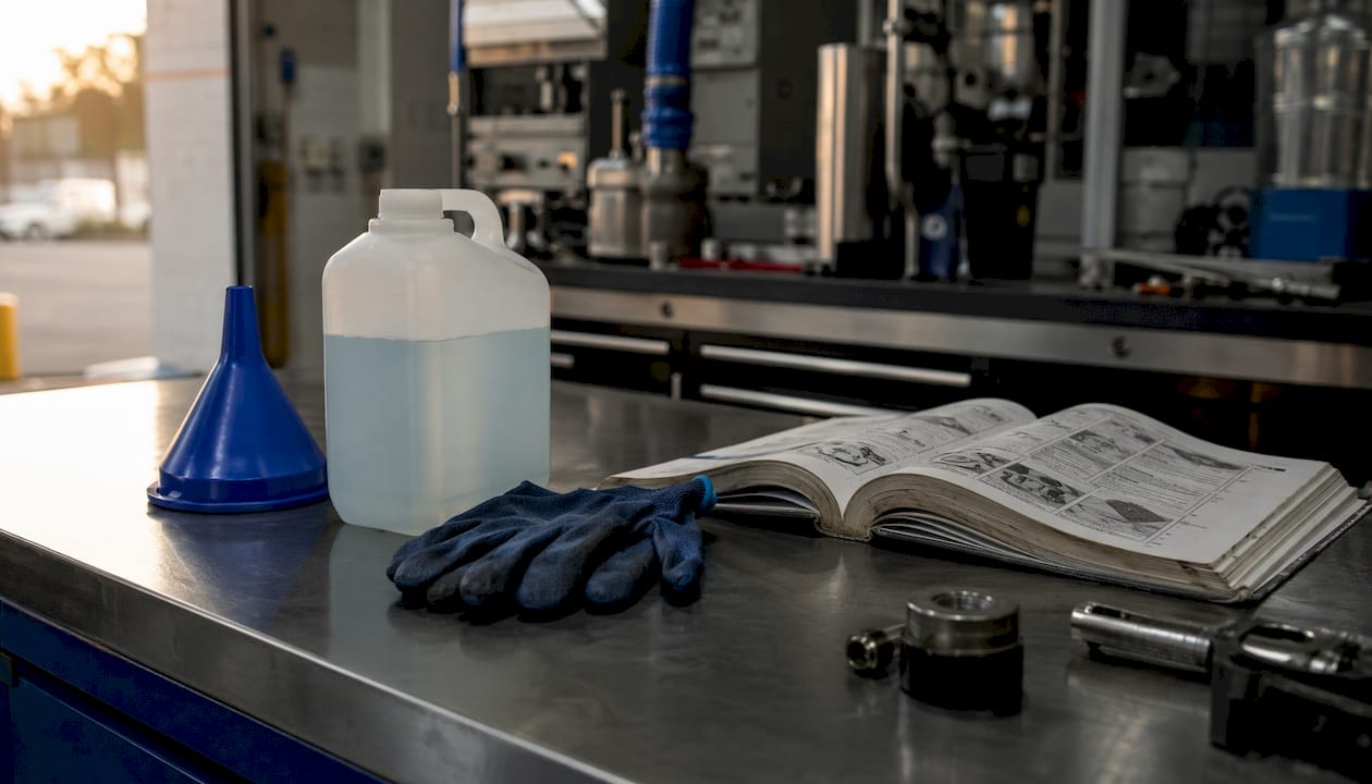 Maintenance tools representing DEF contamination risks on floor