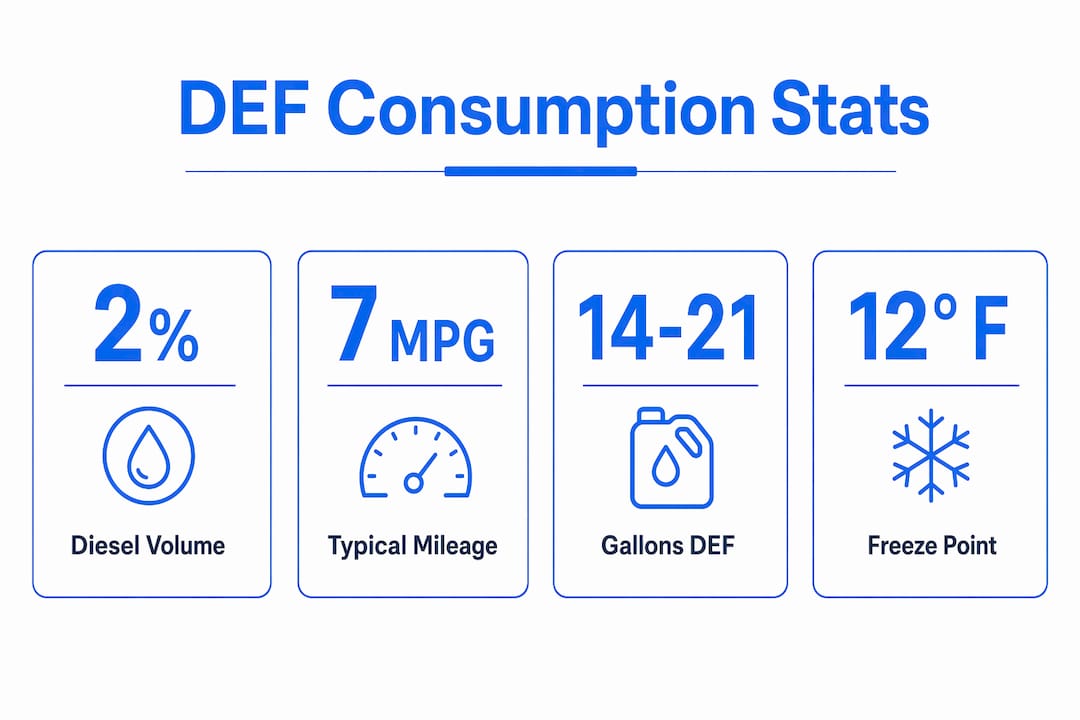 Infographic showing DEF consumption statistics