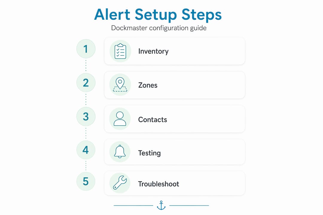 Infographic showing alert setup process steps