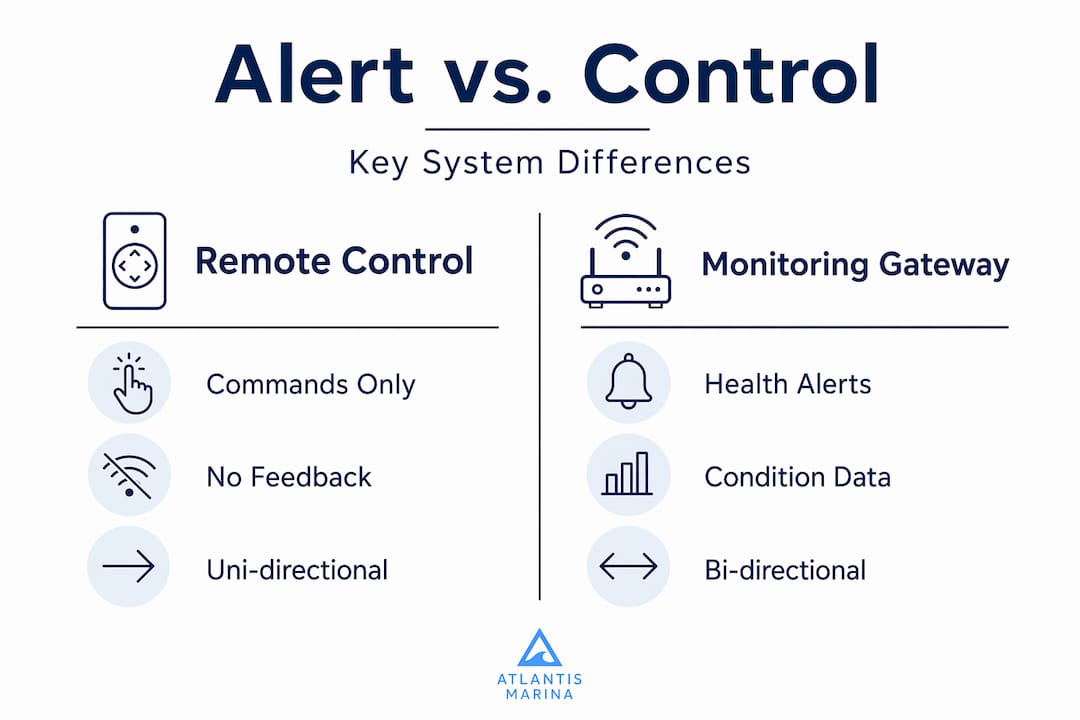 Infographic comparing remote control and monitoring gateway features
