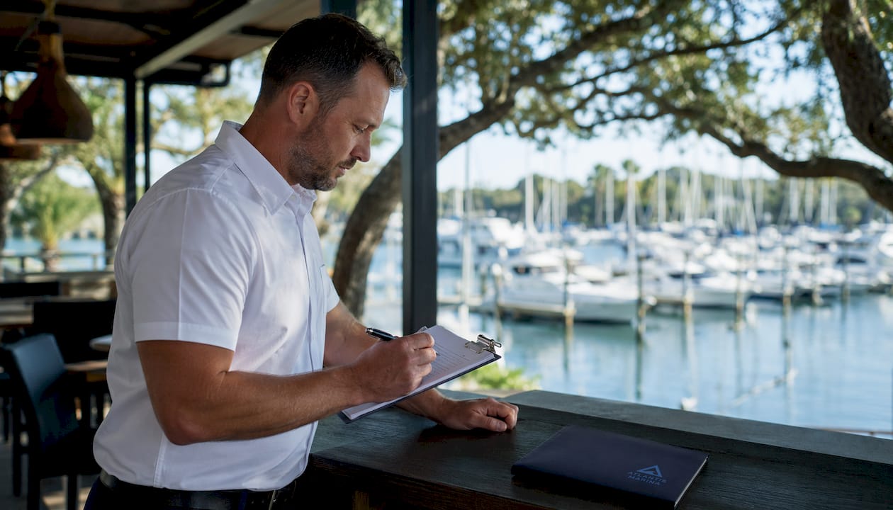 Marina staff conducting boater walk-through audit