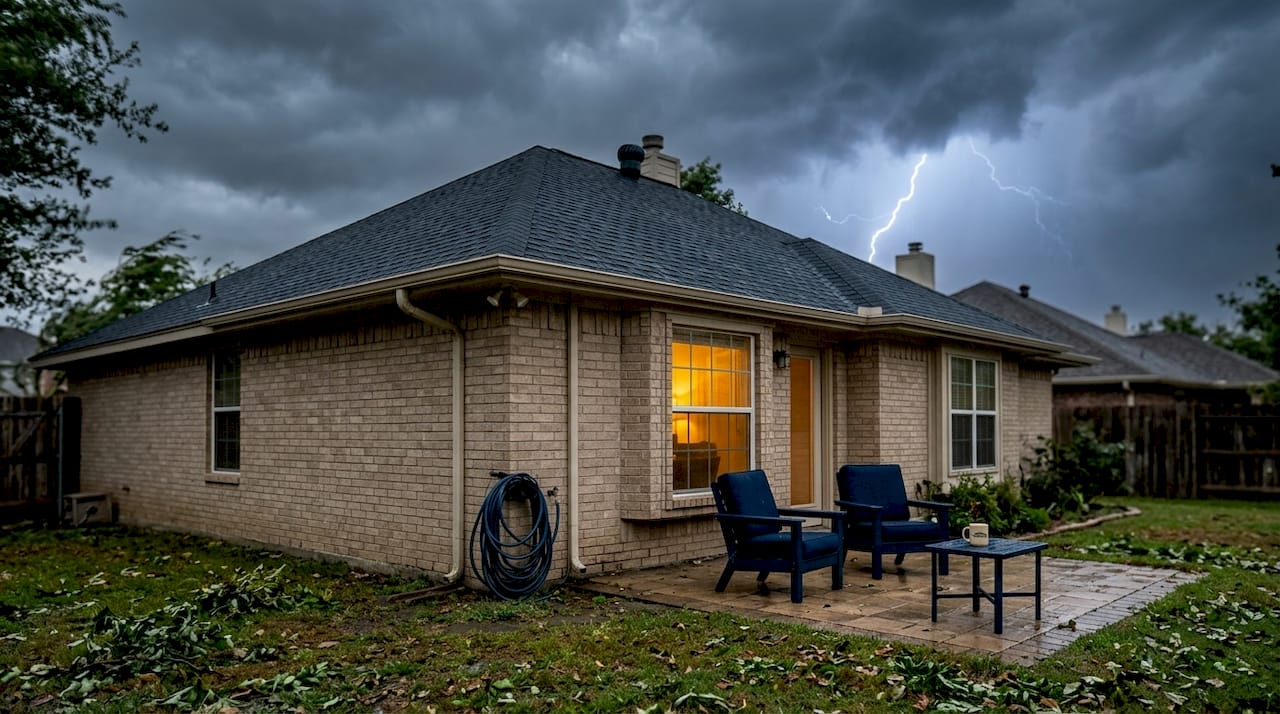 Texas home roof intact during thunderstorm
