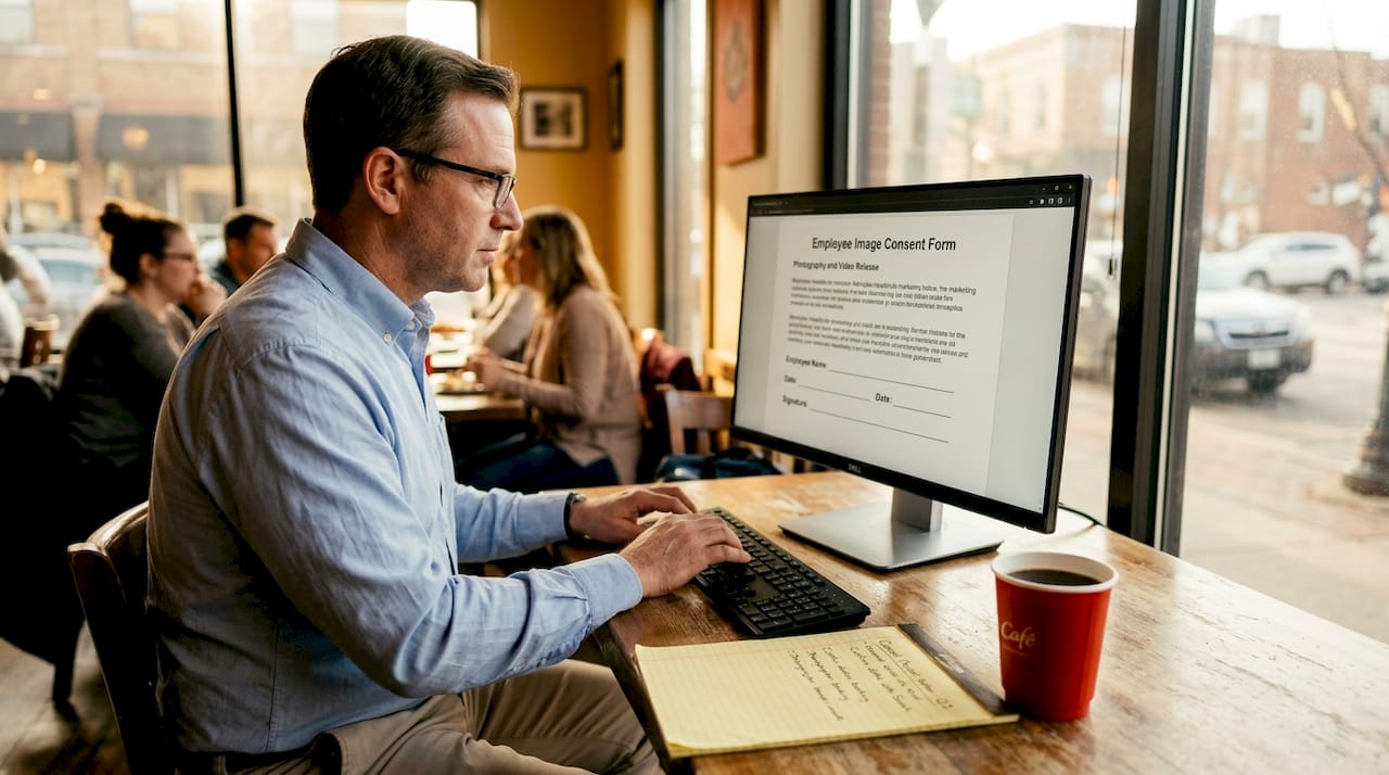 HR coordinator preparing employee consent form