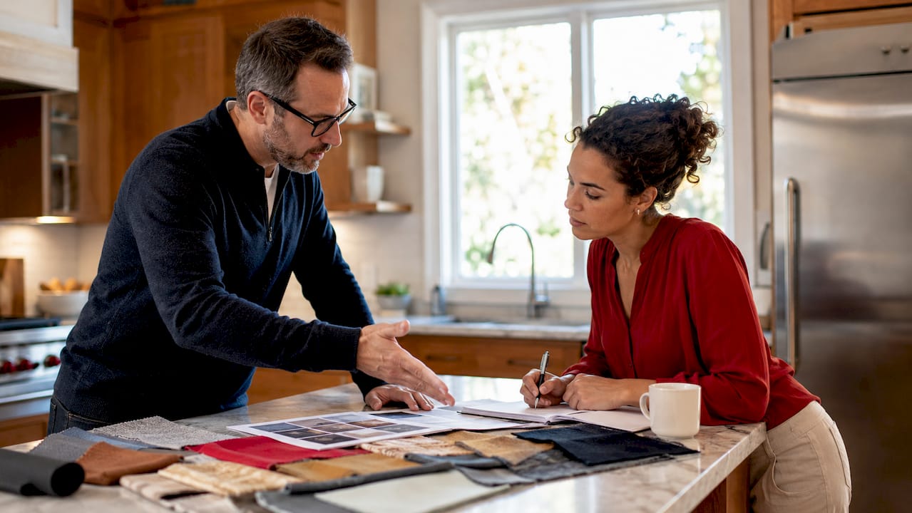 Team reviewing corporate photography style brief