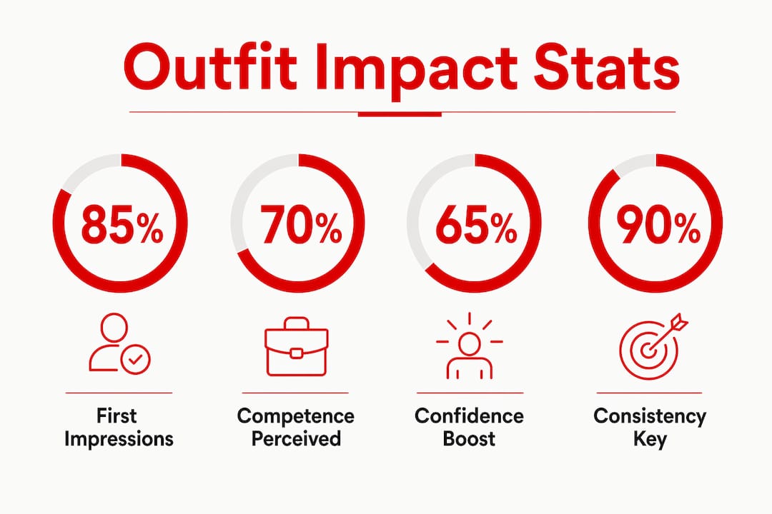 Infographic with key outfit impact statistics