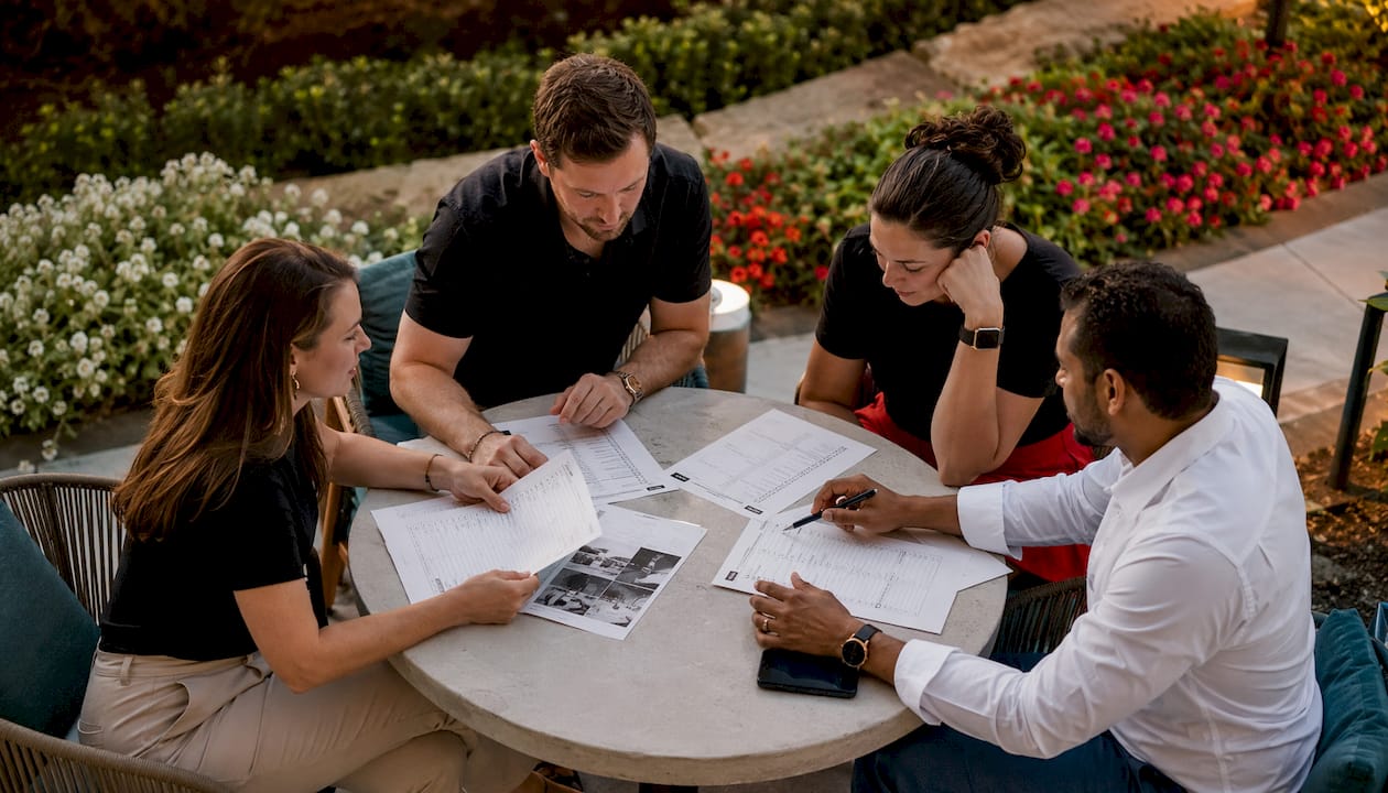 Team planning corporate photography workflow session