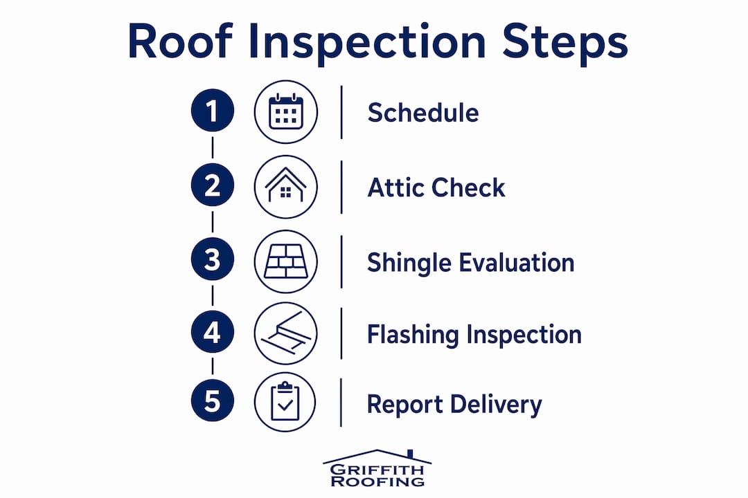 Infographic showing roof inspection steps