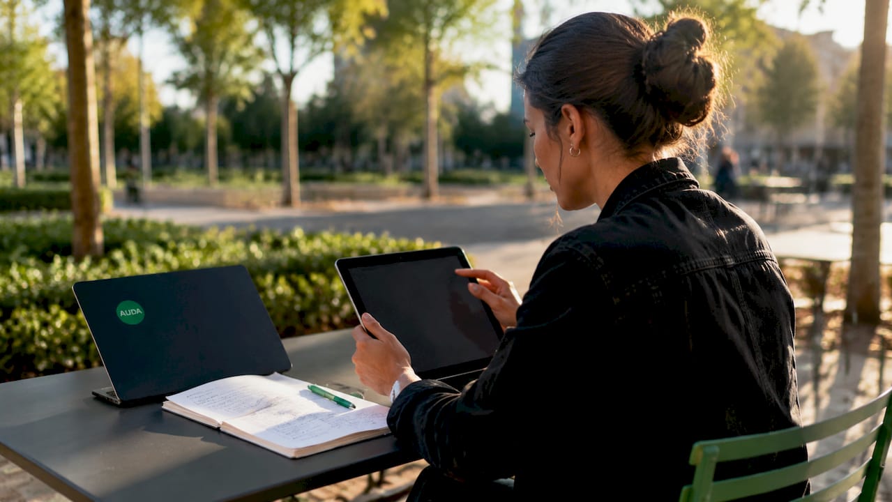 Personne consultant une tablette pour comparer différentes solutions de création de sites web