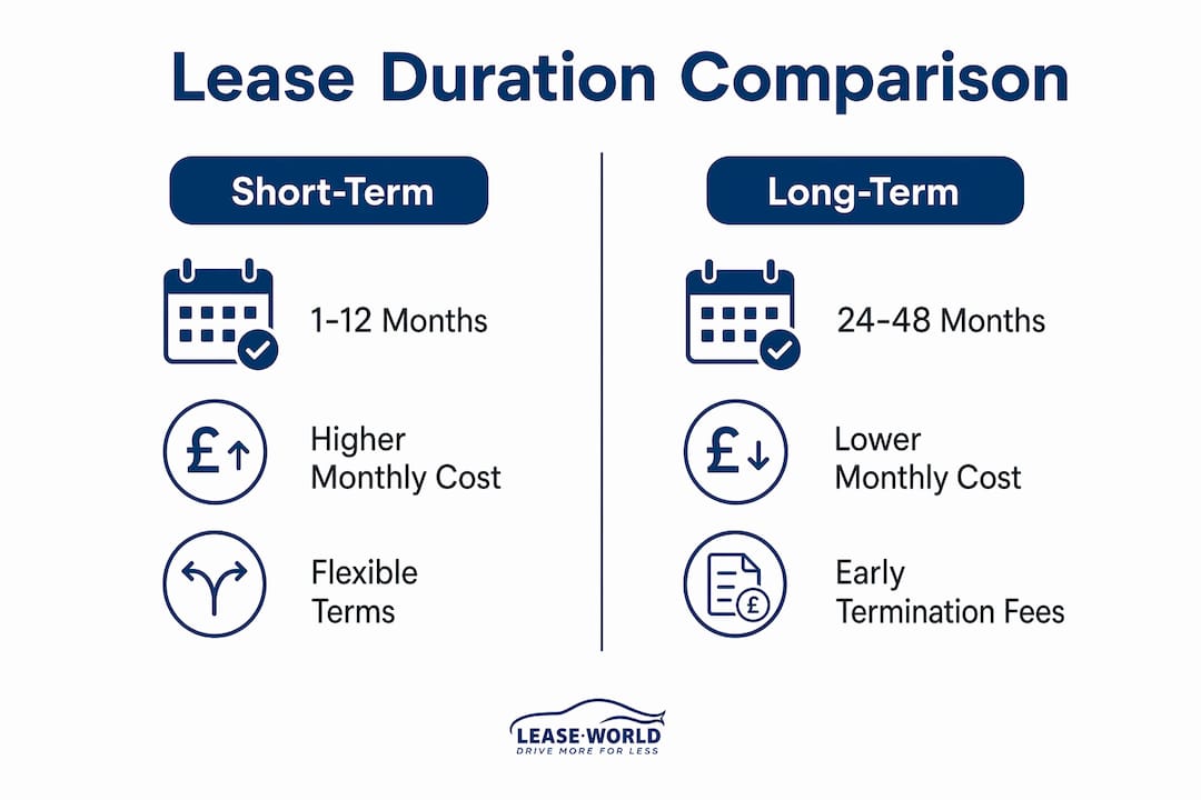 Infographic comparing short-term and long-term vehicle leases
