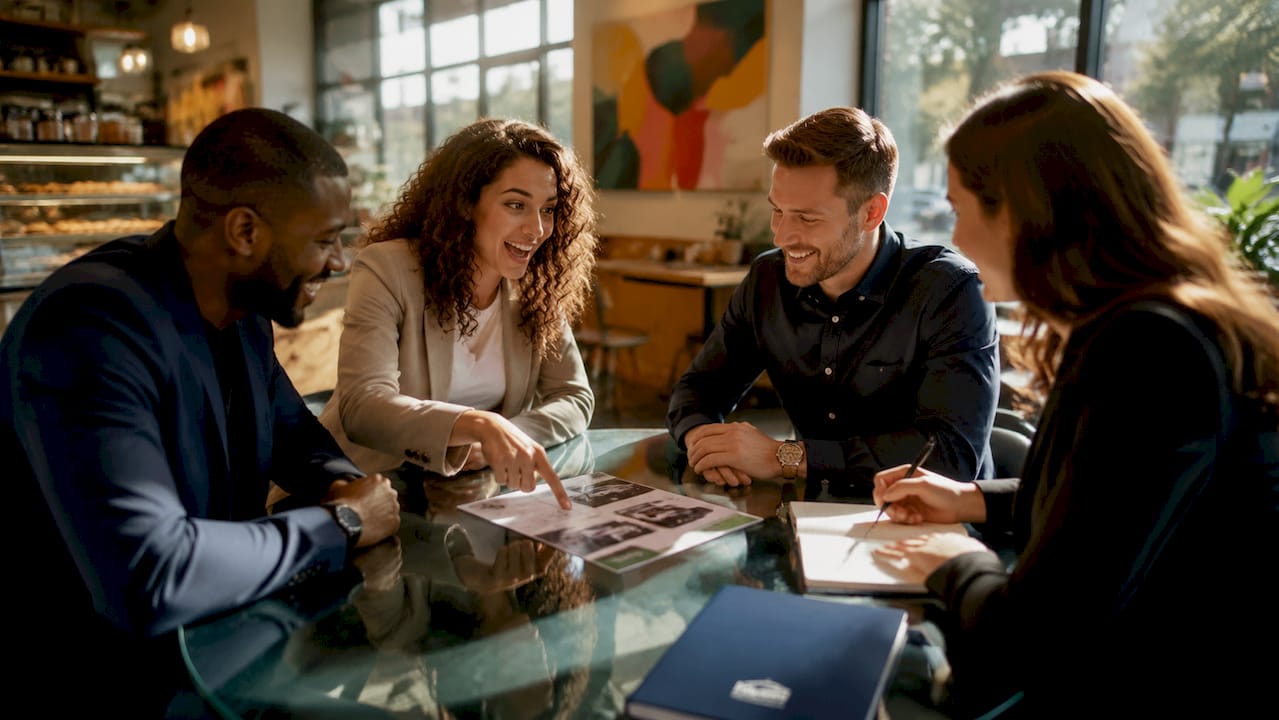 Group discussing types of flexible lease deals