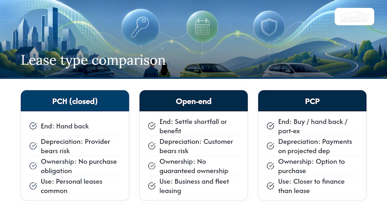 Comparison of three UK lease agreement types