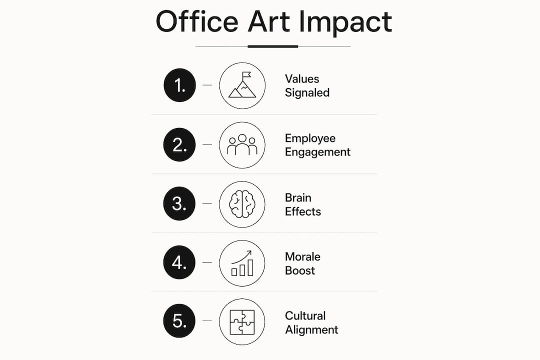 Infographic illustrating office art impact on culture