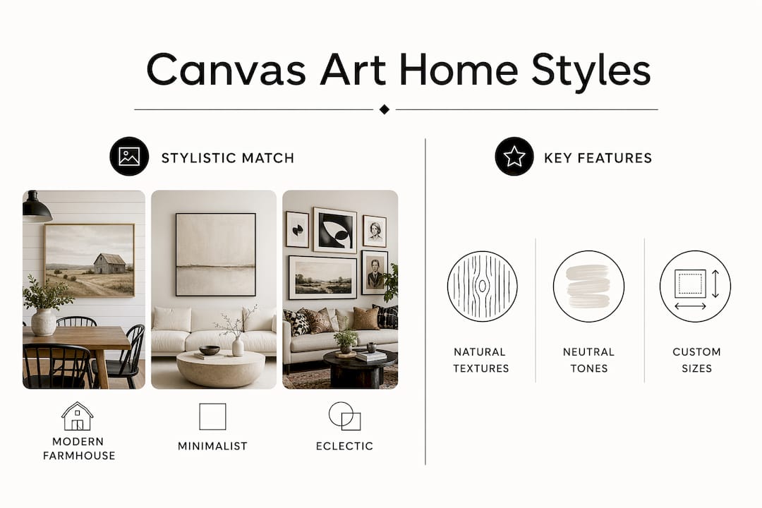 Infographic of canvas art styles and features