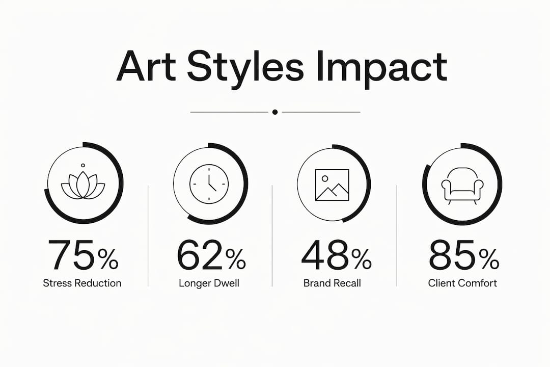 Infographic showing psychological effects of art styles in client spaces