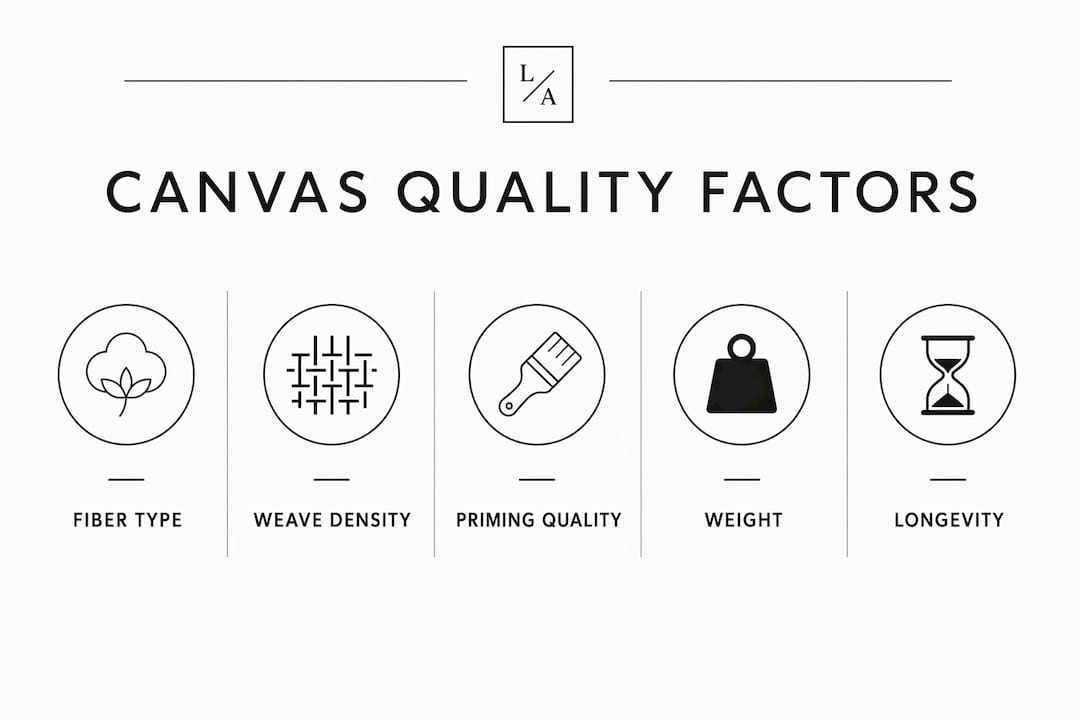 Infographic showing core factors of canvas quality