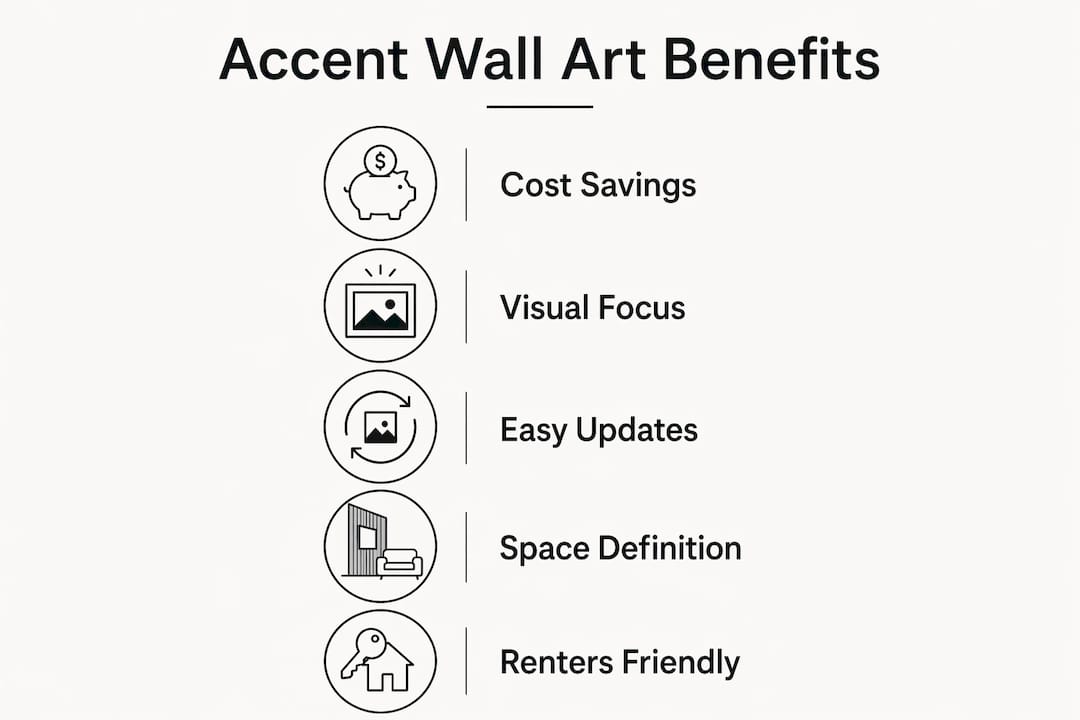 Infographic showing benefits of accent wall art
