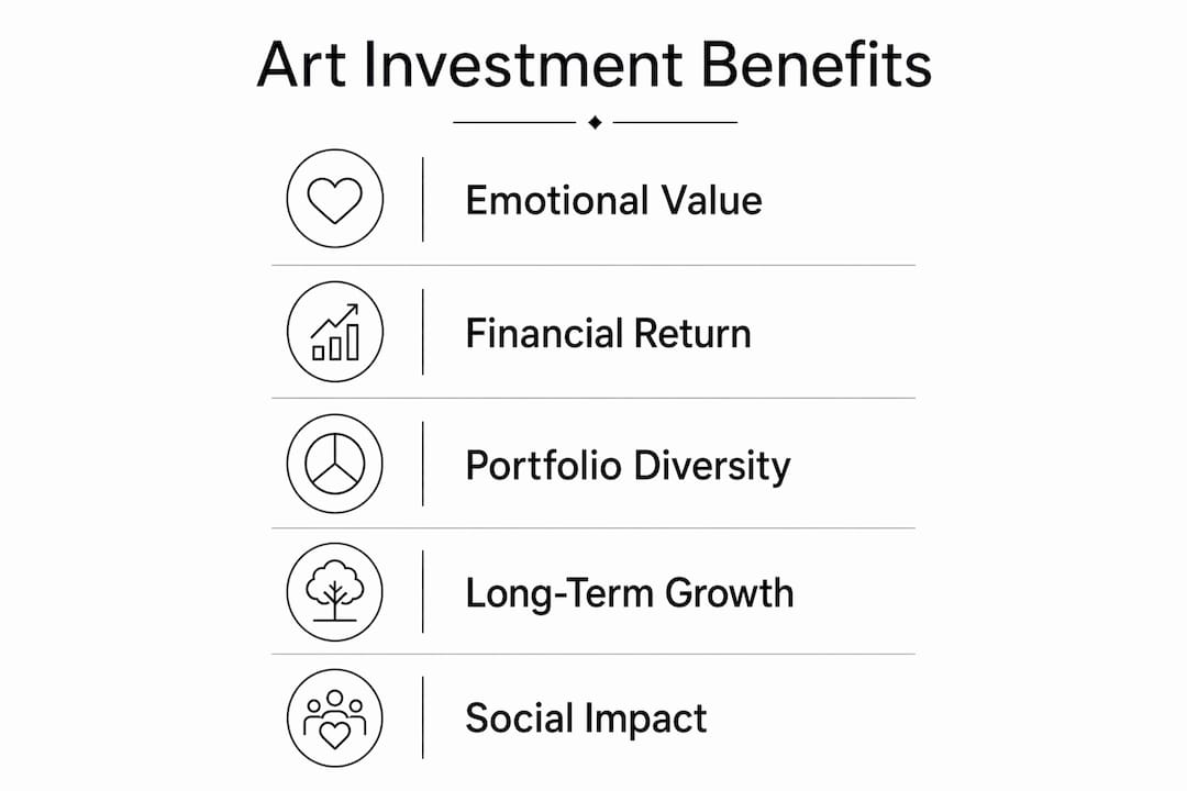 Infographic illustrating key art investment benefits