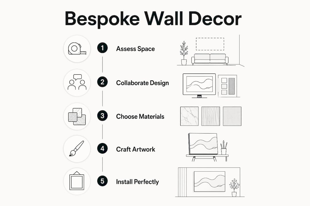 Infographic showing bespoke wall decor creation process