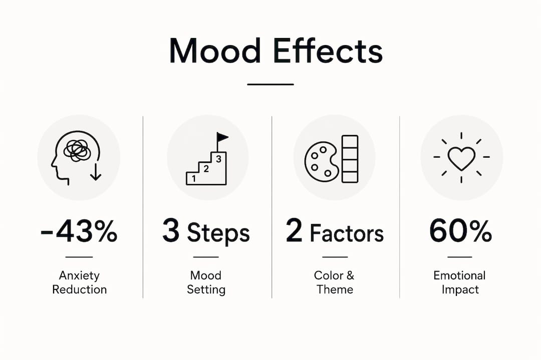Infographic showing canvas art mood effects statistics