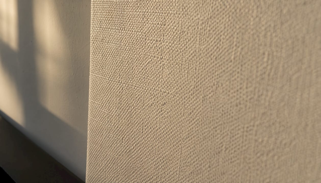 Close-up of natural canvas weave texture