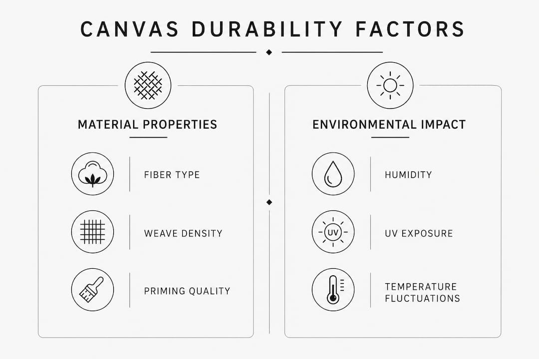 Infographic comparing canvas durability factors