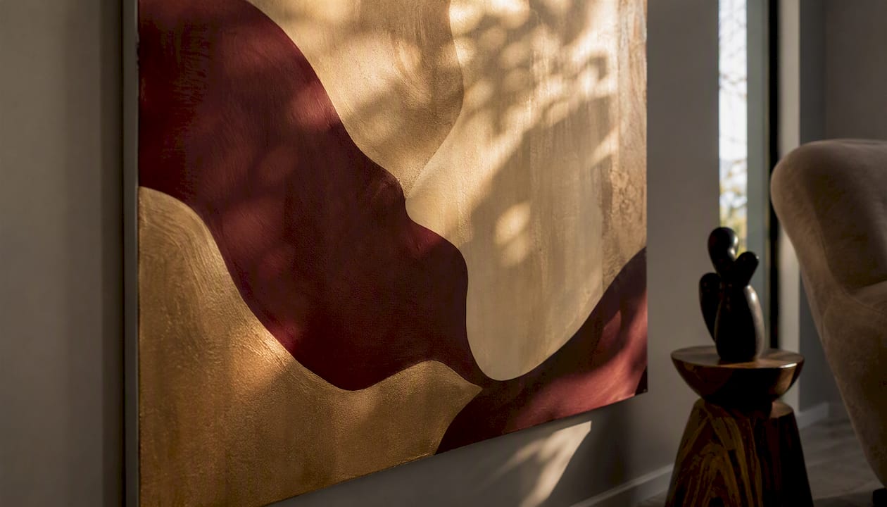 Close-up of romantic abstract luxury canvas