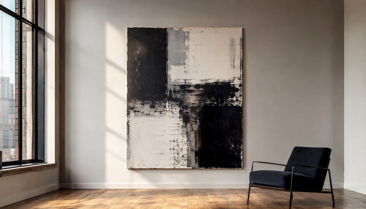 Gallery style street art canvas on white wall