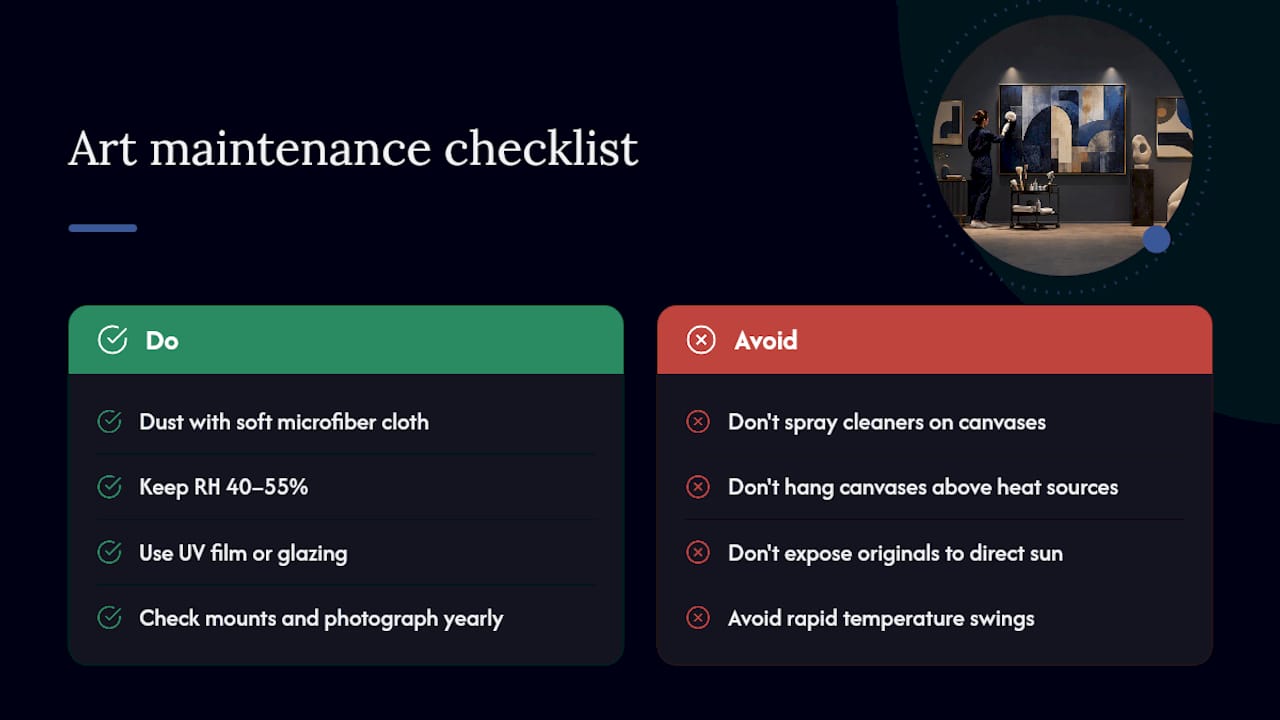 How Do You Maintain Art Once It's Part of the Room? — overview diagram