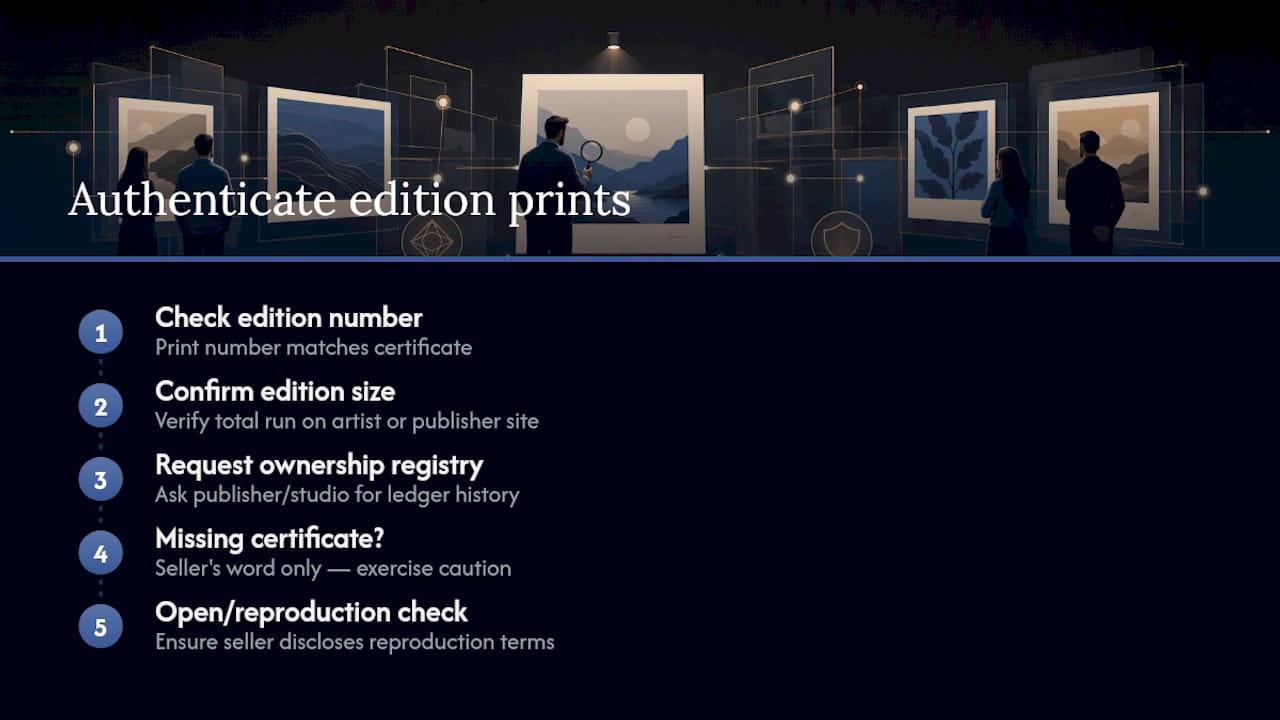 Three-step limited edition verification process