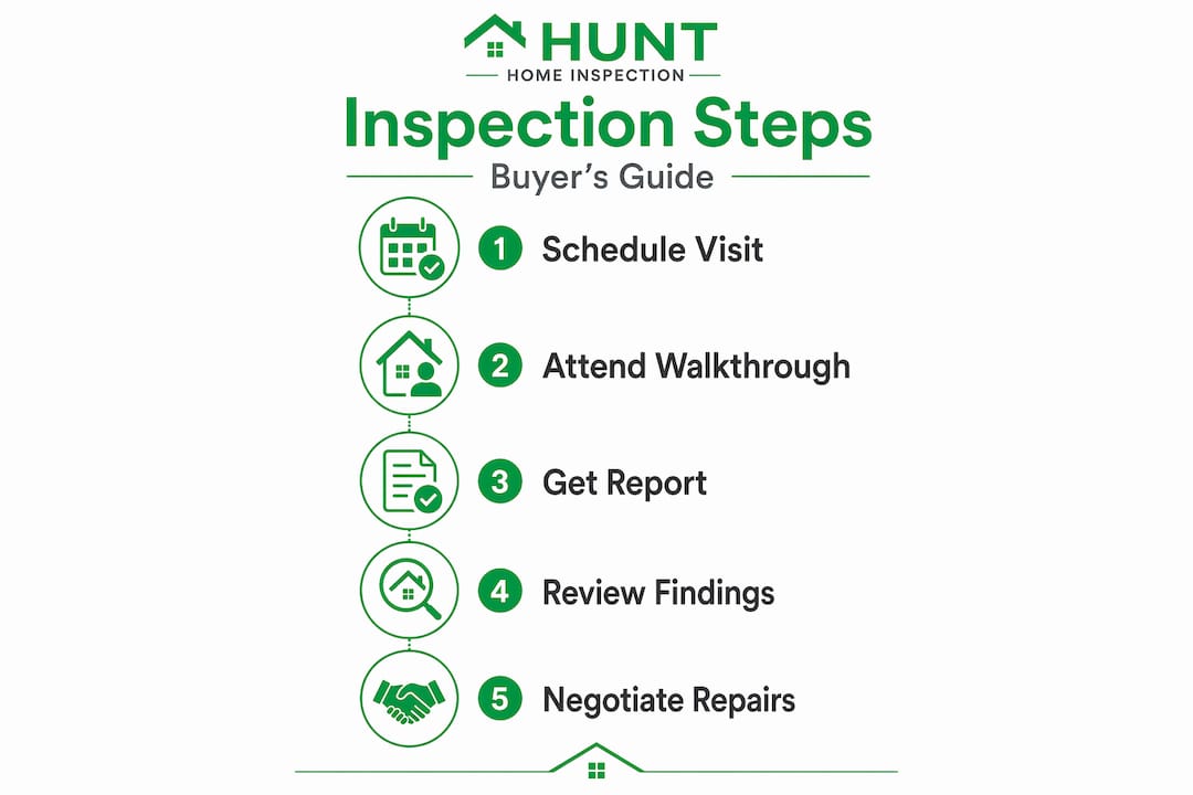 Infographic of five home inspection steps