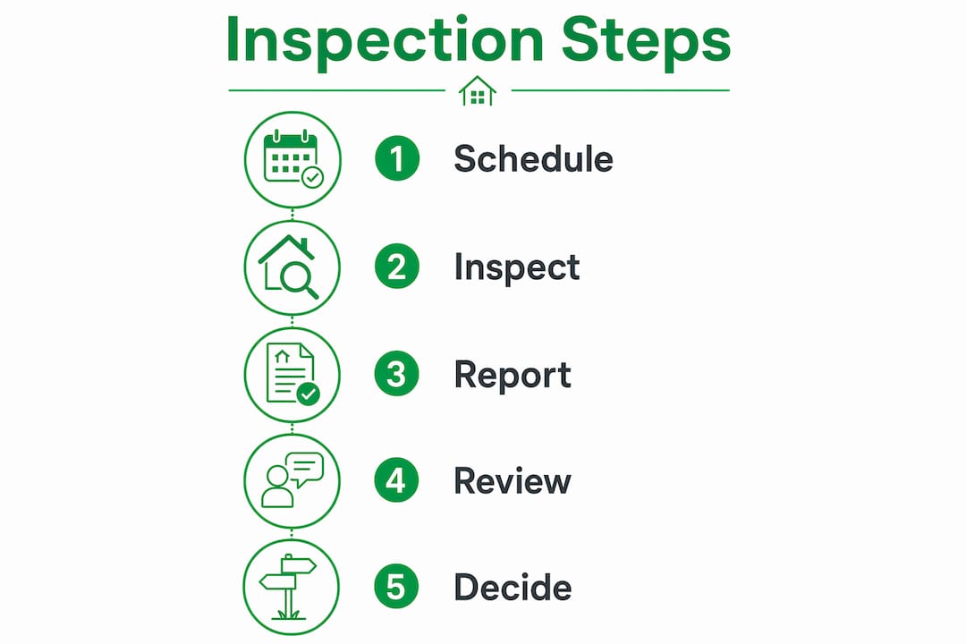 Infographic illustrating home inspection steps