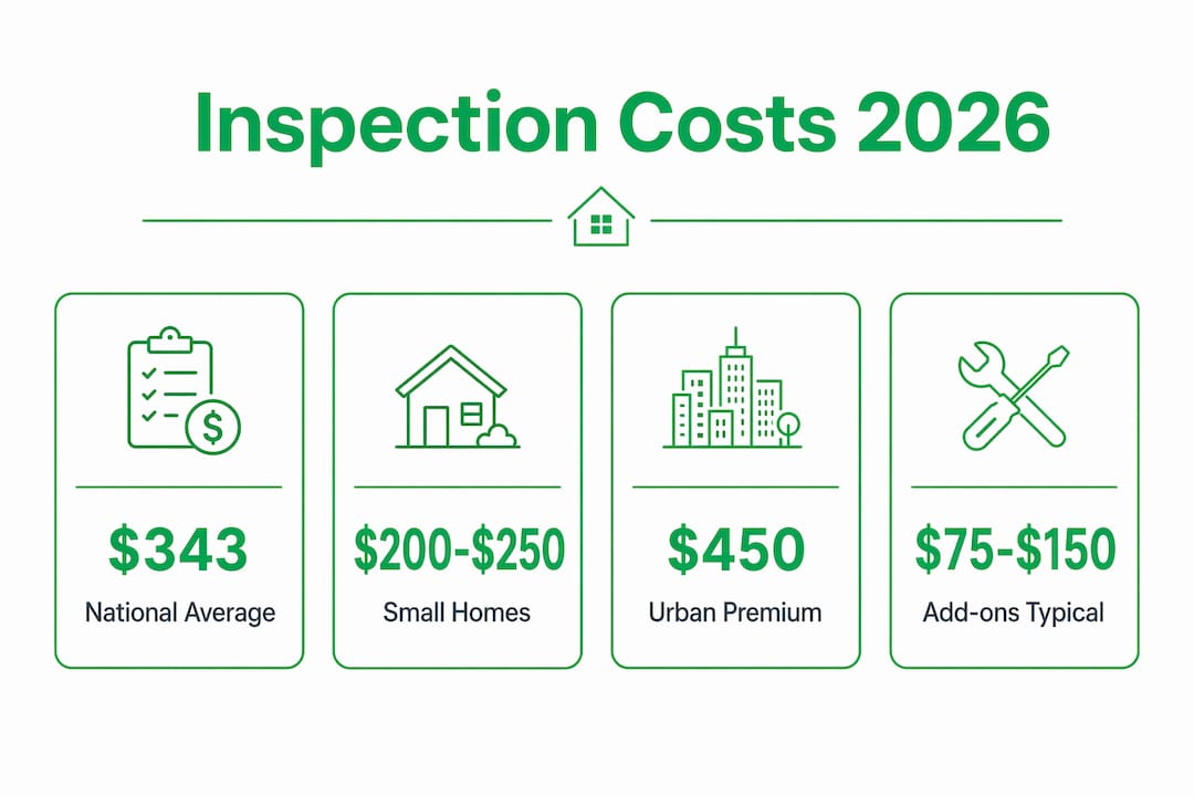 Infographic showing home inspection cost statistics