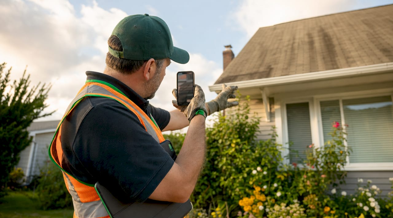 Inspector filming live video walkthrough onsite