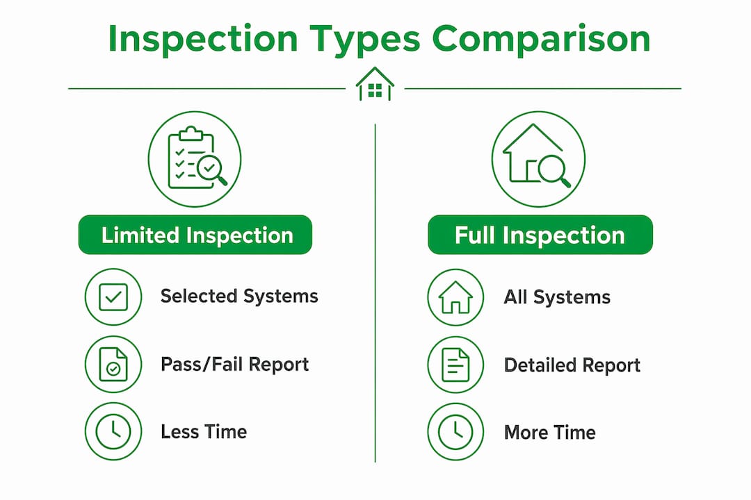 Infographic comparing limited and full home inspections