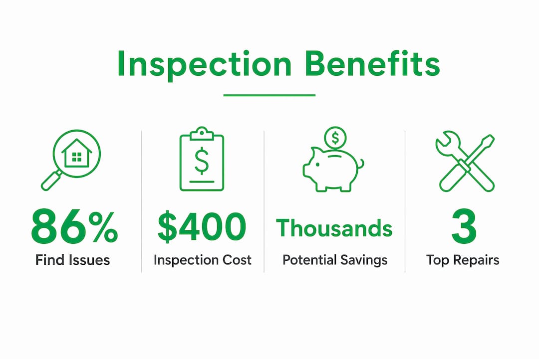 Infographic showing home inspection stats and savings