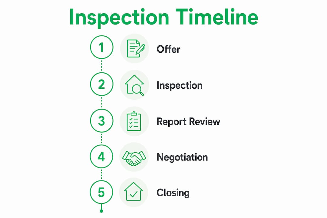 Infographic showing buyer protection inspection timeline