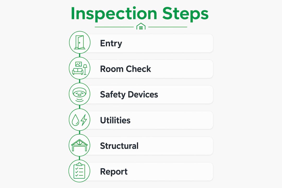 Infographic showing habitability inspection steps